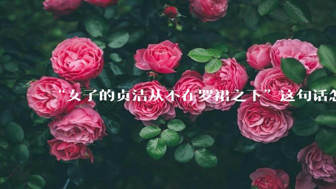 “女子的贞洁从不在罗裙之下”这句话怎么去理解？
